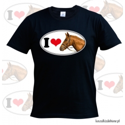 Koszulka z nadrukiem I Love Horse grafika t-shirt
