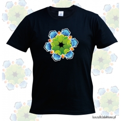 Koszulka Folk grafika kwiat