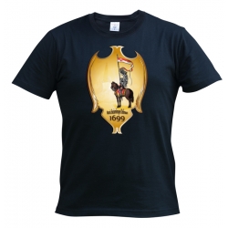 Koszulka z patriotycznym wzorem, na której widnieje husaria.