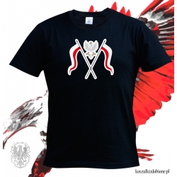 Koszulka z nadrukiem orzeł z flagami